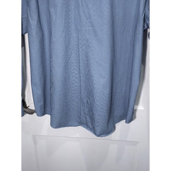 Johnston & Murphy XXL Blue Striped Mens Dress Shirt - Picture 5 of 11